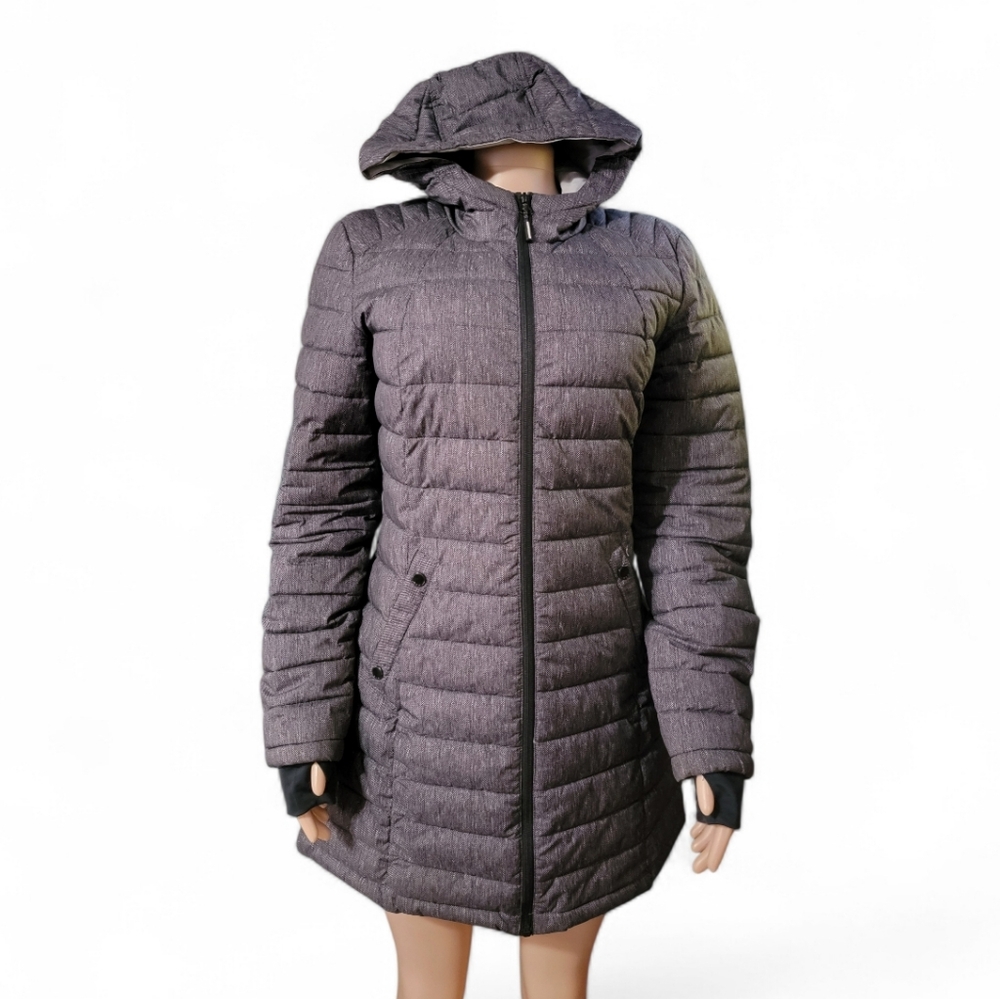 Women's Hooded Puffer Jacket - Gray